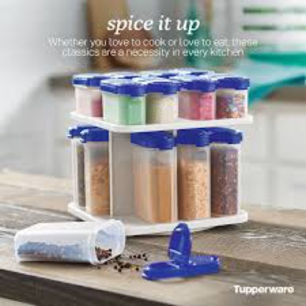 Tupperware Modular Mates Spice Carousel Set – Bold N Blue – Vtg Rare